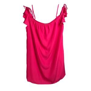 ASTR The Label Mini Dress Womens Size Petite Hot Pink Off Shoulder Tie Strap